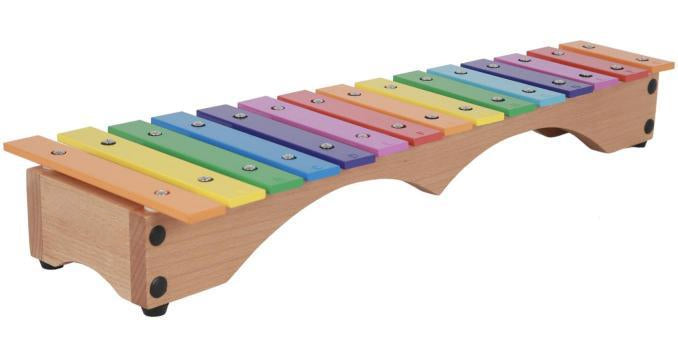 15-Note Colorful Metal Key Bridge-shaped Xylophone